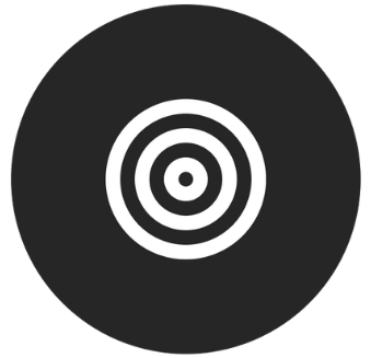 White Bullseye Icon in black circle