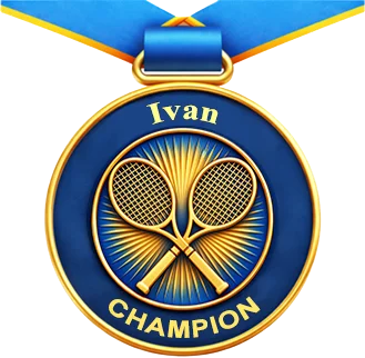 Ivan Medal With Golden Tennis Rackets Home